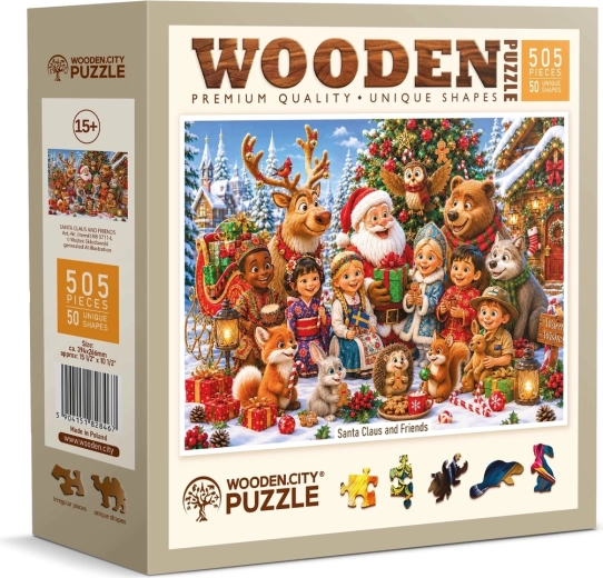 WOODEN CITY ξύλινο παζλ Άγιος Βασίλης με φίλους, 505 κομμάτια