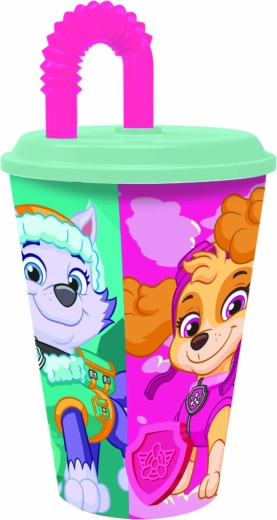 Πλαστικό ποτήρι με καλαμάκι PAW Patrol 430 ml