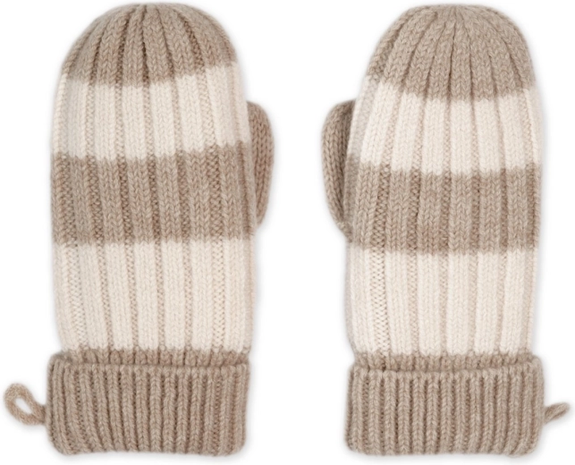 Γάντια Lodger Stripe Merino μπεζ, μέγεθος 1–2 ετών - 1 τεμάχιο