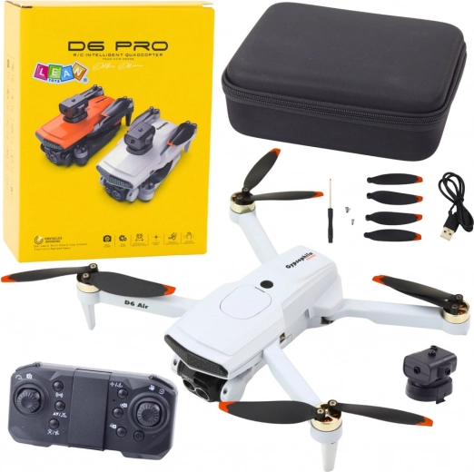Drone D6 Pro με κάμερα και LED φωτισμό, χειρισμός μέσω εφαρμογής – Ανοιχτό γκρι