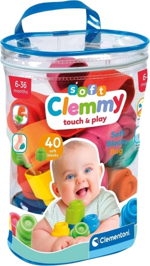 Clementoni Soft Clemmy μαλακά τουβλάκια για μωρά - 40 τεμ.