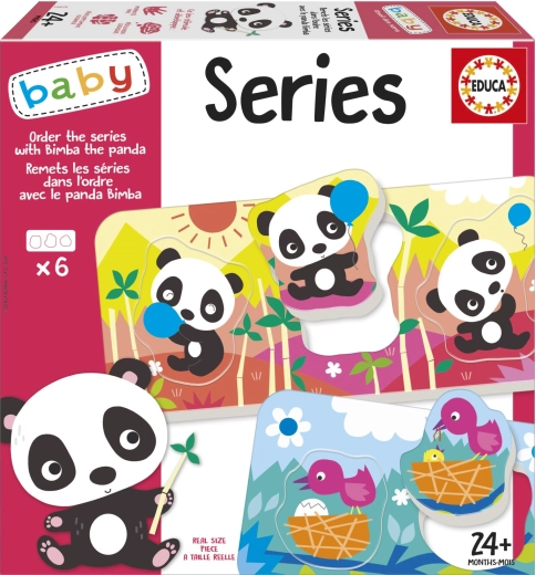 Educa Baby ένθετο παζλ Panda Bimba και φίλοι, 6 παζλ των 3 κομματιών