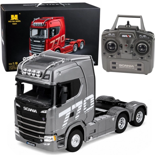 Huina Scania 1501 RC τηλεκατευθυνόμενος τράκτορας 1:18 γκρι-ασημί