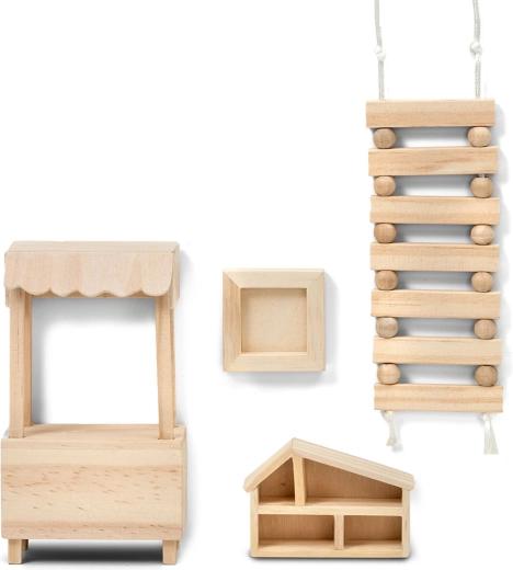 Lundby δημιουργικό σετ ξύλινων αξεσουάρ για κουκλόσπιτο (DIY)