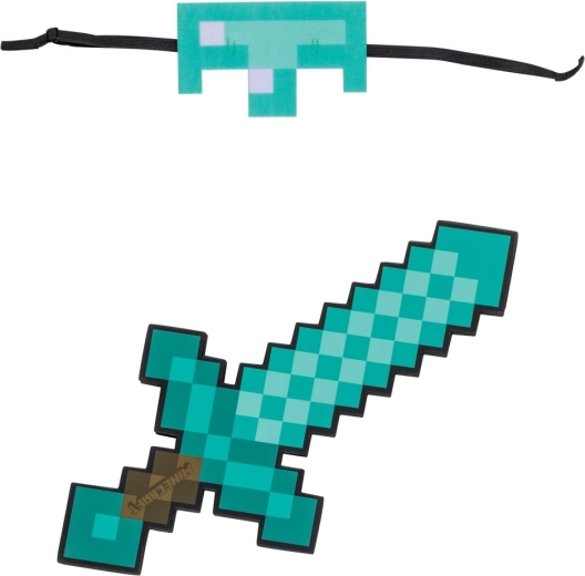 Σετ στολής Minecraft: μάσκα και αφρώδες διαμαντένιο σπαθί Steve