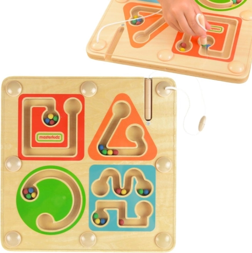 Masterkidz ξύλινος μαγνητικός λαβύρινθος Montessori – γραφή και λεπτή κινητικότητα