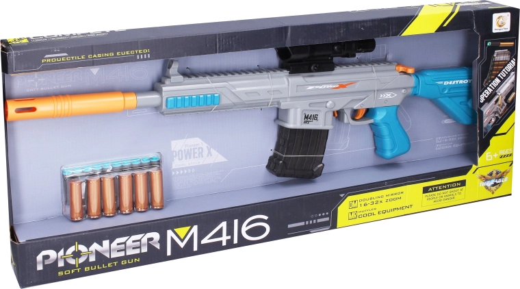 Παιχνιδένιο τουφέκι Pioneer M416 με αφρώδη βλήματα και κάλυκες