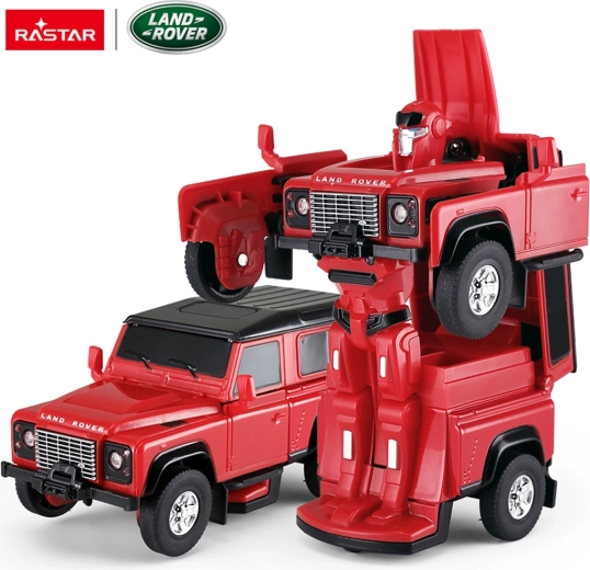 Μεταλλικό αυτοκίνητο και ρομπότ 2σε1 Land Rover Defender RASTAR 1:32 κόκκινο