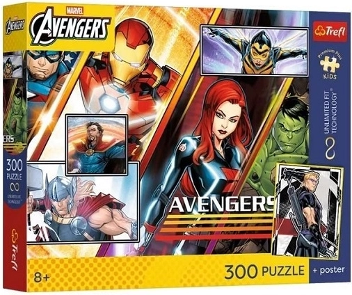 Παζλ Trefl Marvel Avengers – η δύναμη της ομάδας, 300 κομμάτια + αφίσα