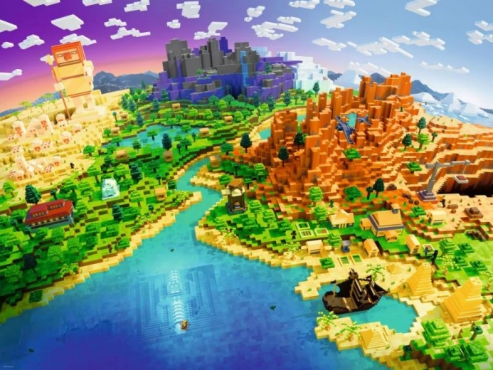 παζλ 1500 κομματιών Ravensburger Minecraft World