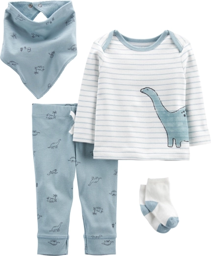 Σετ 4 τεμαχίων Carter's Blue Dino για αγόρια, μέγεθος 46 – PRO, μέγεθος 46