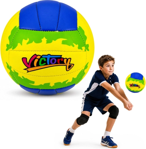 Προπονητική μπάλα βόλεϊ Victory κίτρινο-μπλε μέγεθος 5 (22 cm)