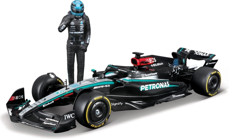 Μοντέλο F1 Bburago Mercedes-AMG Petronas W15 2024 George Russell 1:24 με φιγούρα