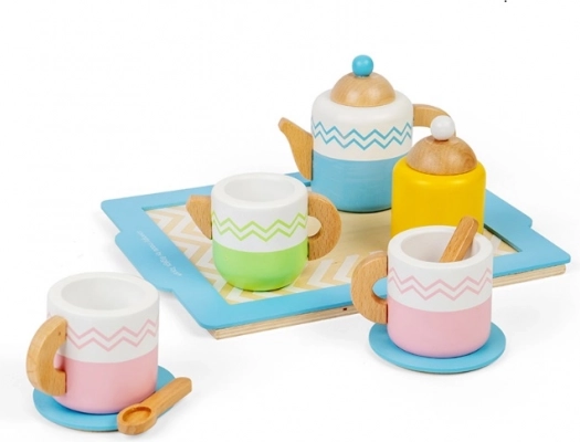 Ξύλινο σετ τσαγιού Bigjigs Toys με δίσκο