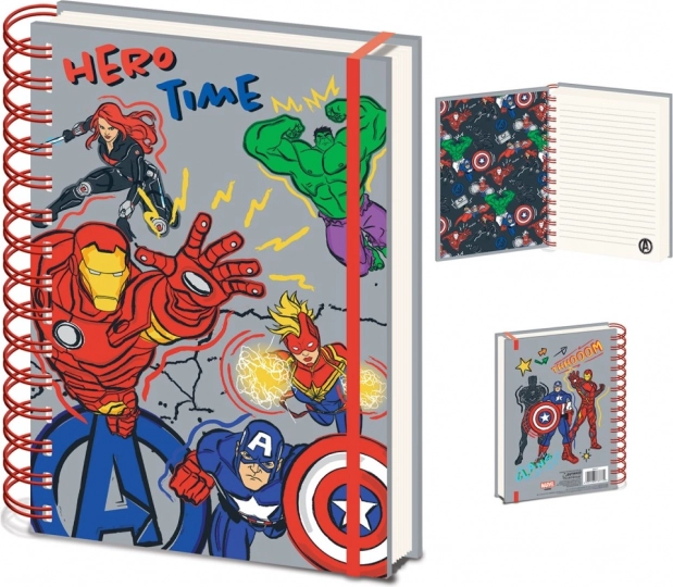 Σπιράλ μπλοκ σημειώσεων A5 AVENGERS Hero, με ρίγες