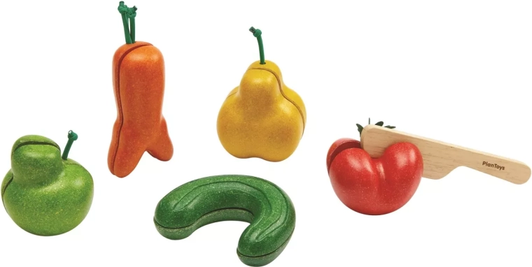 PlanToys στραβό φρούτο και λαχανικά – σετ κοπής