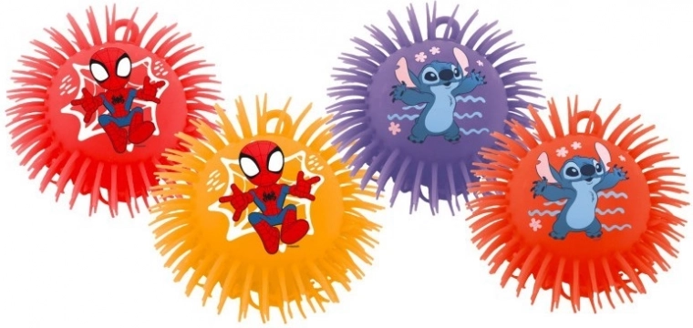 Χνουδωτή λαστιχένια μπάλα 230 mm – SPIDEY και STITCH (μίξη σχεδίων)