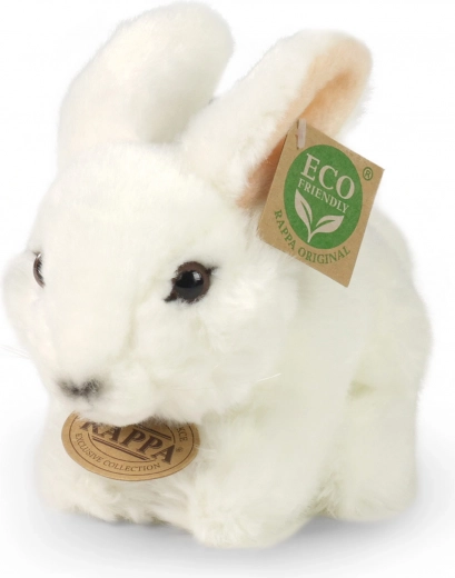 Λούτρινο λαγουδάκι λευκό 18 cm ECO-FRIENDLY
