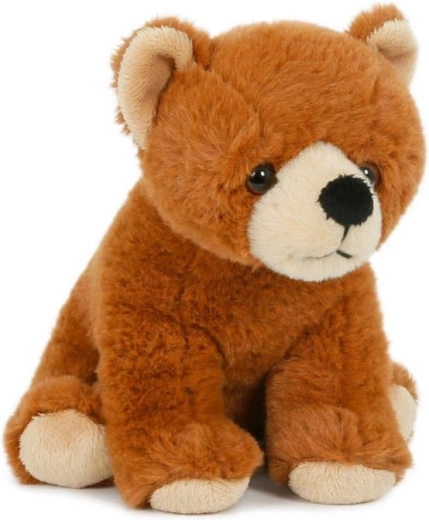 Λούτρινο καφέ αρκουδάκι καθιστό 19 cm