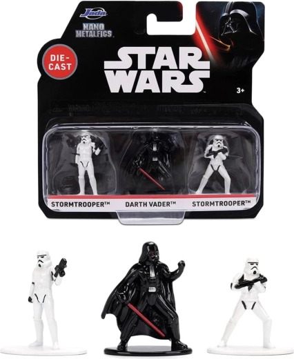 Σετ 3 φιγούρων STAR WARS: Darth Vader και 2× Stormtrooper – Jada Toys Nano Metalfigs
