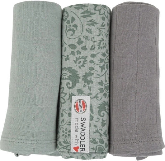 Lodger swaddler flower tribe 70 × 70 cm silt green (σετ 3 τεμ.)