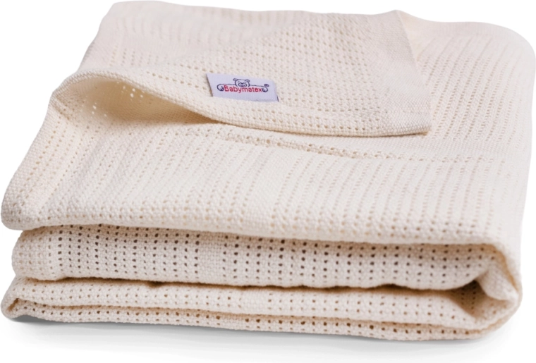 BabyMatex πλεκτή βαμβακερή κουβέρτα Sisi λευκή 75 × 100 cm – εκρού, ιβουάρ