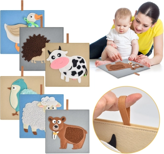Αισθητηριακές εικόνες ζωάκια 2Kids Toys – σετ 6 τεμ.