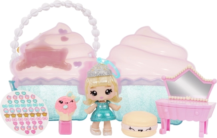 Φορητή βαλιτσούλα cupcake και πλήρης beauty εξοπλισμός