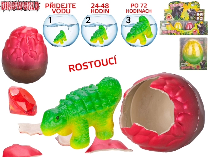 Dinoworld εκκολαπτόμενος και αναπτυσσόμενος δεινόσαυρος με πολύτιμο λίθο