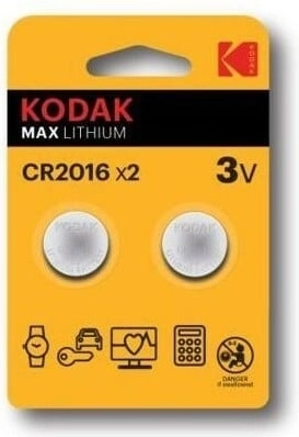 Λιθίου κουμπωτές μπαταρίες Kodak CR2016 3 V, 2 τεμ.