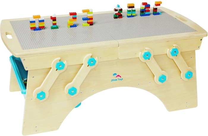2Kids Toys τραπέζι παιχνιδιού για τουβλάκια κατασκευών με κουτιά αποθήκευσης