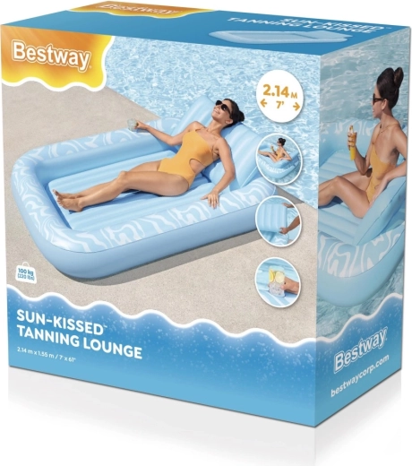 Φουσκωτό στρώμα θαλάσσης Bestway Sun-Kissed με προσκέφαλο και ποτηροθήκη