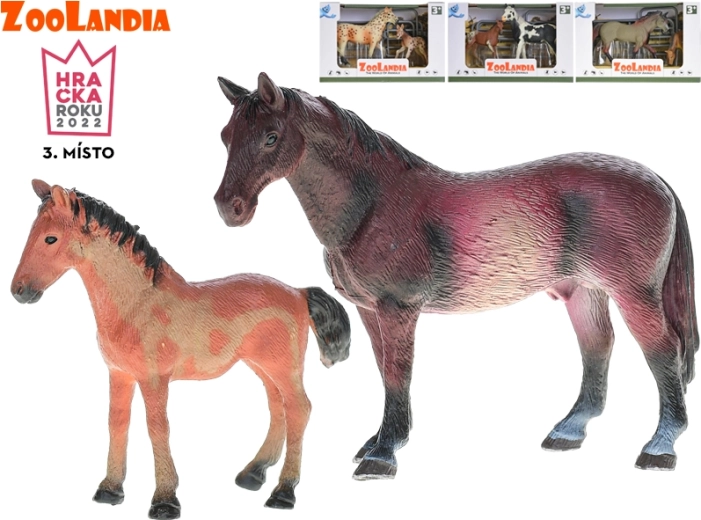 Zoolandia άλογο με πουλάρι και αξεσουάρ (10–15 cm)