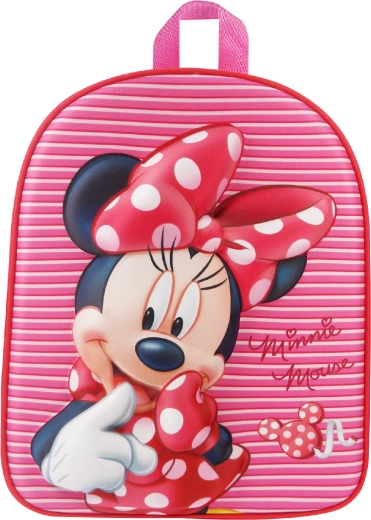 Παιδικό 3D σακίδιο πλάτης Minnie Mouse ροζ ριγέ 31 cm