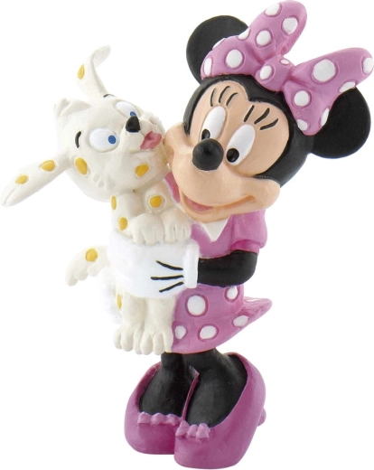 Χειροποίητη ζωγραφισμένη φιγούρα της Minnie Mouse με σκυλάκι