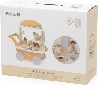 Viga Toys PolarB ξύλινο καρότσι με μπέργκερ μπαρ