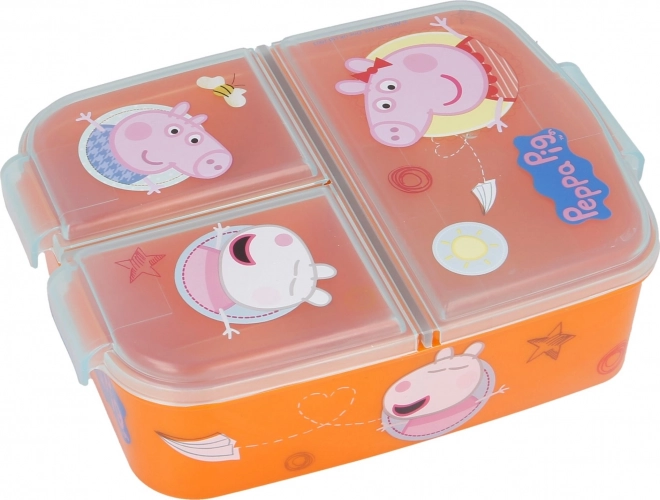 Παιδικό δοχείο φαγητού με 3 θήκες - Peppa Pig πορτοκαλί