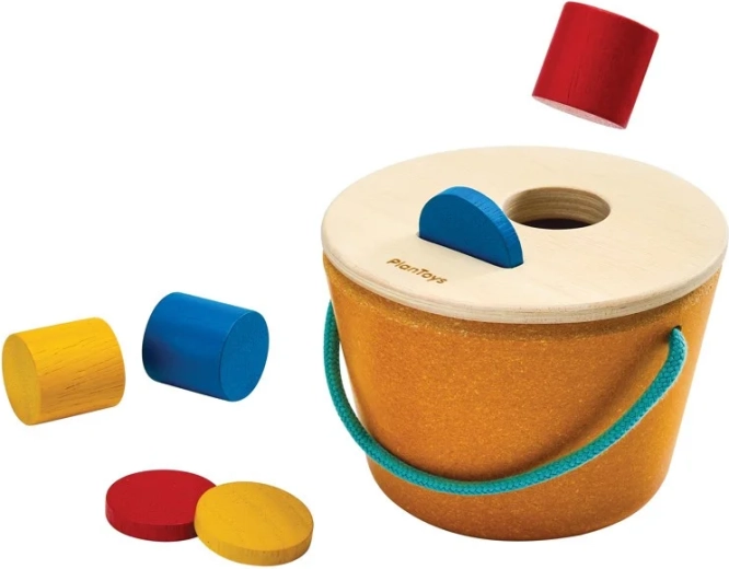 PlanToys κουβαδάκι ταξινόμησης – κυλινδράκια και «κέρματα»