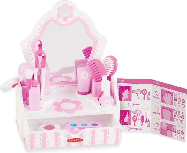 Παιδικό μπουντουάρ Melissa & Doug Beauty Salon με αξεσουάρ (18 τεμάχια)