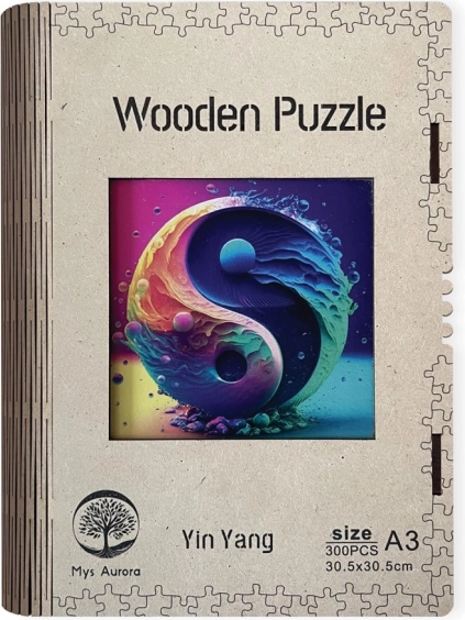 Ξύλινο παζλ Yin Yang