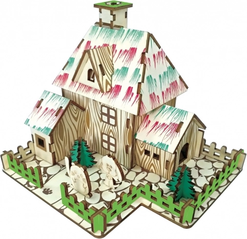 Ξύλινο 3D παζλ μαγισσόσπιτο WOODCRAFT