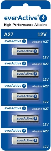 Αλκαλικές μπαταρίες 27A 12V, blister 5 τεμ. everActive