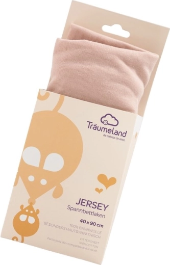 Träumeland jersey εφαρμοστό σεντόνι 40 × 90 cm rose smoke