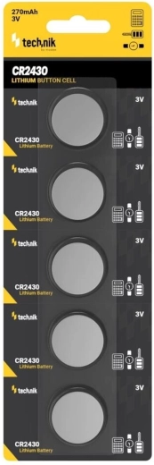 Technik Platinum λιθίου κουμπωτή μπαταρία CR2430 3V, συσκευασία 5 τεμ.