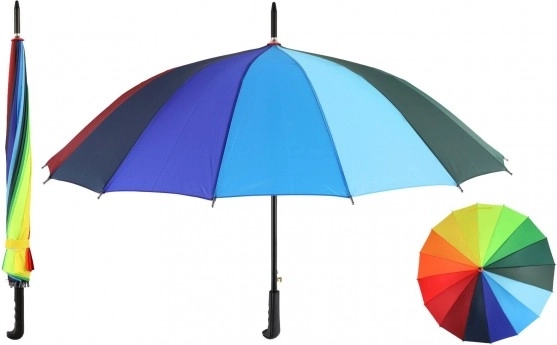Πολύχρωμη ουράνια (rainbow) ομπρέλα με αυτόματο άνοιγμα 78 cm
