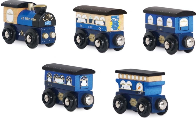 Ξύλινο τρενάκι Twilight με σετ βαγονιών Le Toy Van