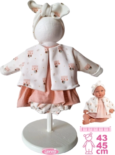 Llorens σετ ρούχων για κούκλα New Born 43–45 cm, σετ 4 τεμαχίων