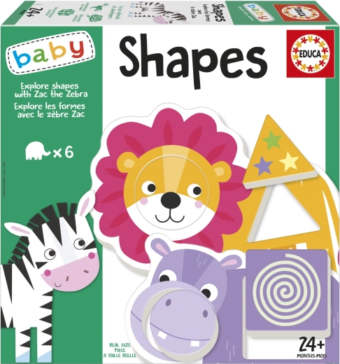 EDUCA baby ένθετο παιχνίδι εξερεύνησε τα σχήματα με τη ζέβρα Ζακ (6 × 2 κομμάτια)