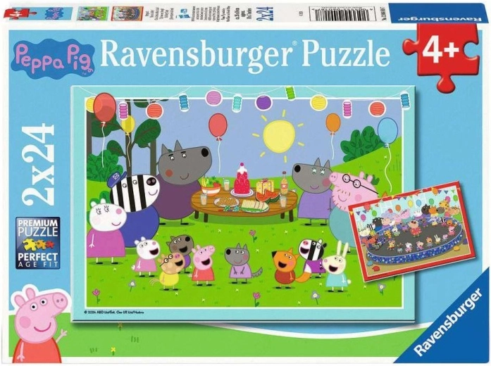 Παζλ Ravensburger Γουρουνάκι Peppa στη γιορτή 2×24 κομμάτια