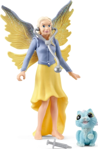 Schleich Bayala μαγική φροντίδα ζώων – ξωτικιά Sera και φτερωτό γατάκι, POCKET SET